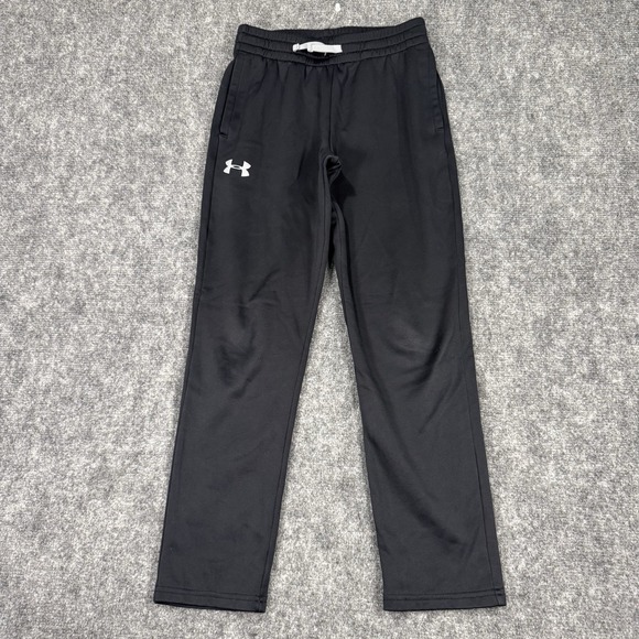 Under Armour ColdGear Pants Youth M Black Loose Fit Logo Athletic - Picture 1 of 7